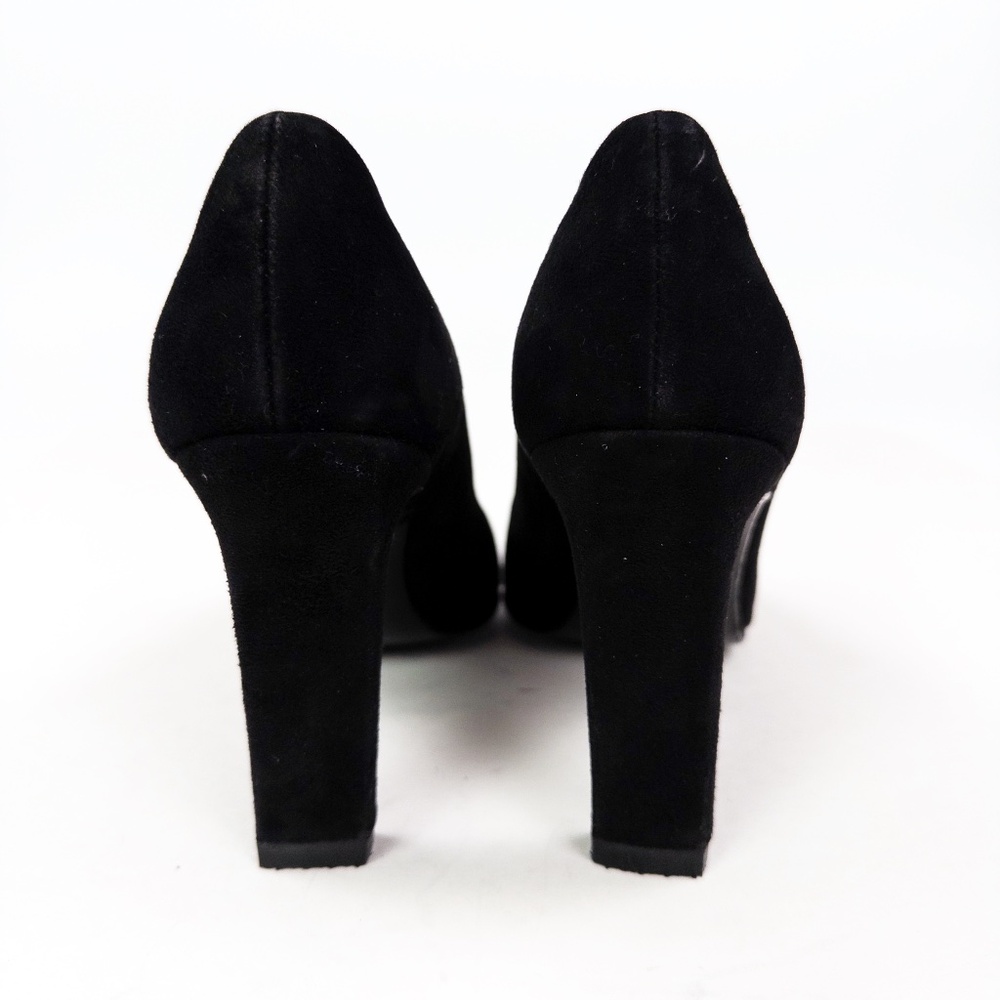 Italian Black Suede Square Toe Pumps Classic Career Heels Ellen Tracy 8.5 - Picture 6 of 8